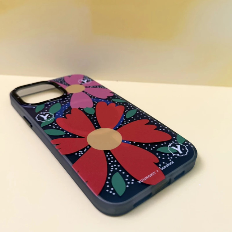 کاور یانگ کیت مدل Red sunshine flowery smile مناسب برای گوشی موبایل اپل