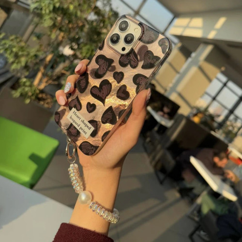 کاور مدل heart leopard مناسب برای گوشی موبایل اپل به همراه بندآویز